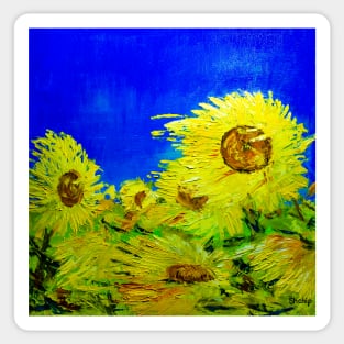 Sunflowers under the blue sky Sticker